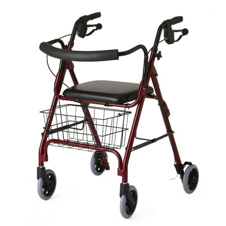 Deluxe Rollators Burgundy, 6'', 1 Count
