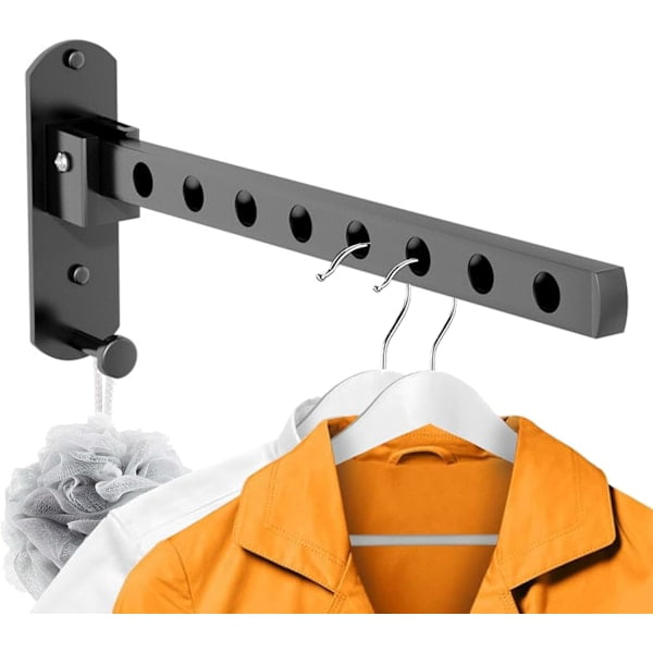 Wall-mounted clothes drying rack, 90° rotating foldable drying