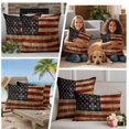 thumbnail image 5 of Vintage American Flag Outdoor Waterproof Pillow Covers, Farmhouse Shabby Retro Red Blue Decorative Square Throw Pillowcase Sofa Cushion Sham for Patio/Couch/Chair, 16"x16" 2 Pack, 5 of 8
