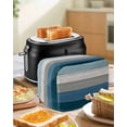 thumbnail image 4 of Blue Ombre Wooden Small Toaster Cover 2 Slice, Kitchen Appliance Covers, Farmhouse Retro Wood Gradient Toaster Oven Cover with Loop, Bread Machine Cover Polyester Dust Cover Protection, 4 of 4