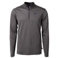 thumbnail image 2 of Men's Cutter & Buck Black New York Giants Big & Tall Virtue Eco Pique Micro Stripe Tri-Blend Quarter-Zip Jacket, 2 of 3