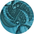 thumbnail image 1 of Ahgly Company Machine Washable Indoor Round Transitional Dark Turquoise Green Area Rugs, 5' Round, 1 of 7