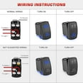 thumbnail image 3 of HSHDLDF DaSen Universal Rear Lights Rocker Switch Blue LED Light Toggle Button 5 pin 20A/12V Fit Ford F150 Jeep ATV UTV SUV Truck Car Backup Light, 3 of 7