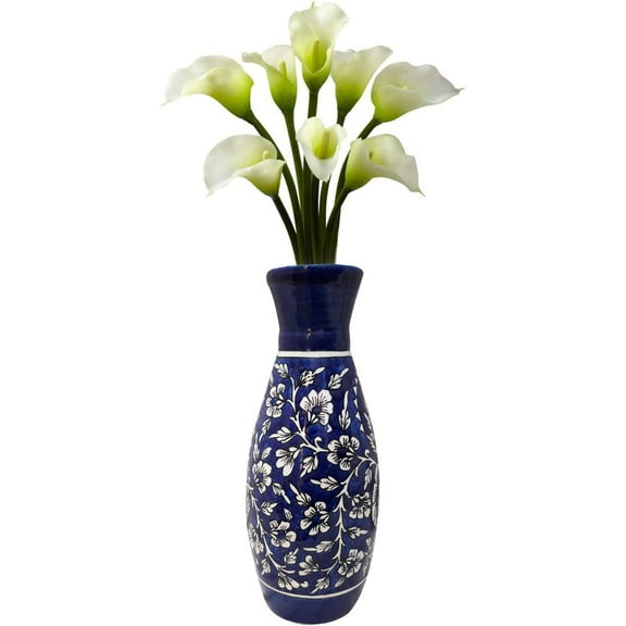 India Meets India Handicraft Ceramic Flower Pots Ceramic Planter Plant Pots Indoor Outdoor Planter, Best Gifting, Made by Awarded Indian Artisans