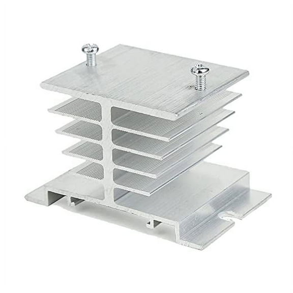 Easycargo Aluminum SSR Heatsink 80x50x50mm Heat Sink Radiator for Cooling SSR Solid State Relay 10-40A (Screws Included) (80mmx50mmx50mm) (Silver Tone 1-Pack)