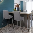 thumbnail image 2 of PiccoCasa Stretch Bar Stool Covers for Counter Short Back Chair Slipcovers Grey 2, 2 of 8