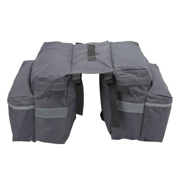 Bike Saddle Bag Bike Waterproof Large Capacity Double Side Rear Rack Bag with Multiple Pockets and Reflective Strips