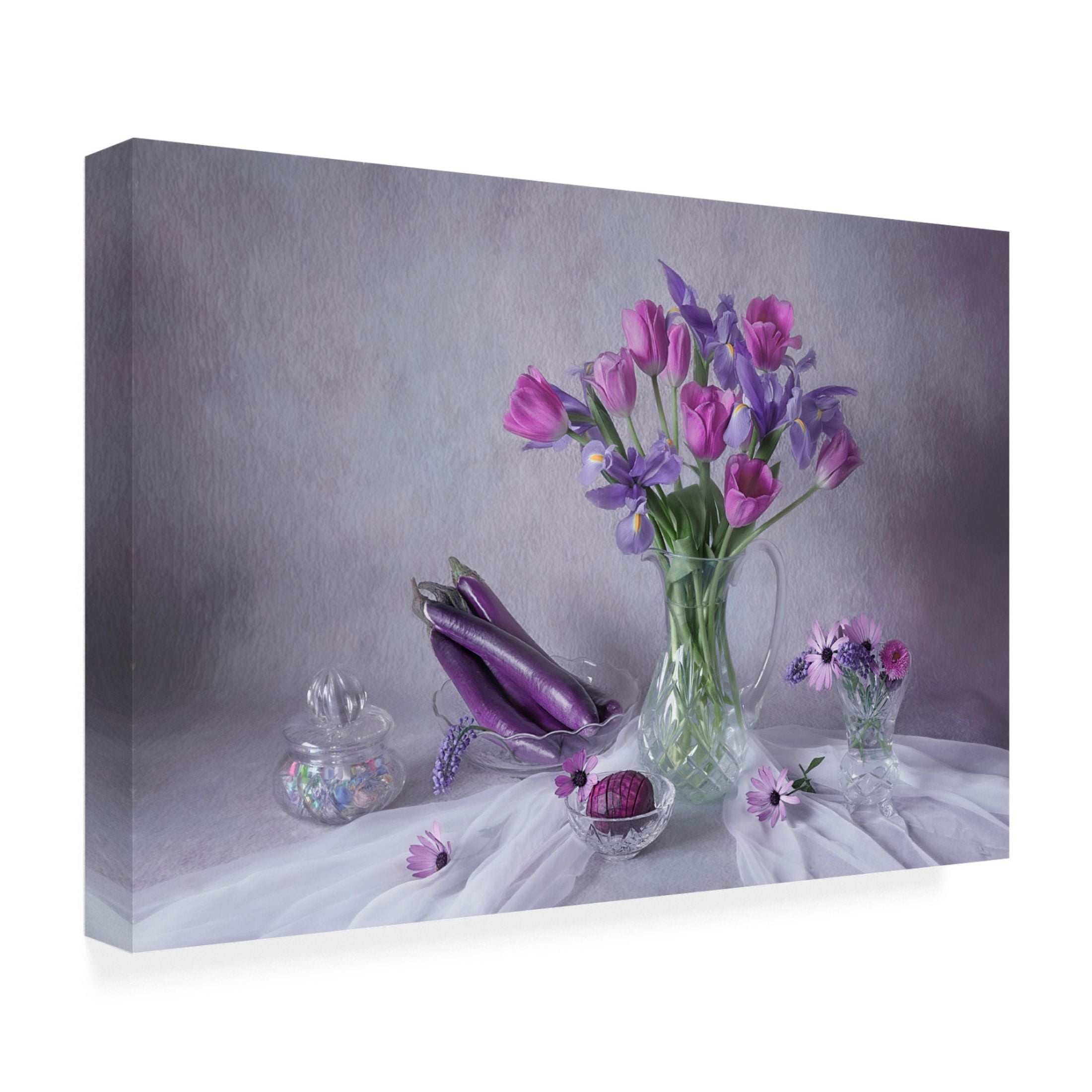 Canvas Wall Art - Lydia Jacobs 'Violet Delight' Wall Art for Living Room, Bedroom, or Office Décor by Trademark Fine Art - 19 x 12 Inches