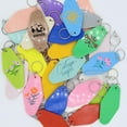 thumbnail image 4 of PinesC 40 PCS Hotel Keychain Blank with Key Rings, 20 Colors Plastic Rhombus Motel Keychain for DIY Keychain and Luggage Tag Deep Colour, 4 of 5