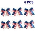 thumbnail image 3 of BESTSKY 6 Pcs 6 Inch American Flag Bow Patriotic Bows Red White Blue Star Stripes 4th of July Wreath Bows for Independence Day Party Gift Wrapping Door Wall Decoration, 3 of 7