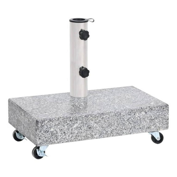 Pemberly Row Contemporary Light Granite Standard Umbrella Base in Grey