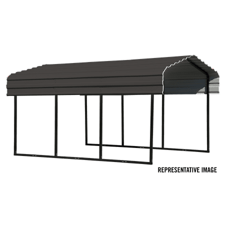 Arrow 10 X 29 Steel Galvanized Carport Charcoal Walmart Com