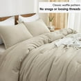 thumbnail image 3 of PHF 3-Piece Waffle Weave Comforter Set Queen Size, Lightweight Comfy Bedding Set for All Season, Ultra Soft Textured 1 Comforter with 2 Pillow Shams, Linen, 3 of 7