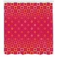 thumbnail image 3 of Geometric Shower Curtain, Thin and Bold Squares on Pink Backdrop Abstract Modern Composition, Fabric Bathroom Set with Hooks, 69W X 75L Inches Long, Yellow Orange Magenta, by Ambesonne, 3 of 3