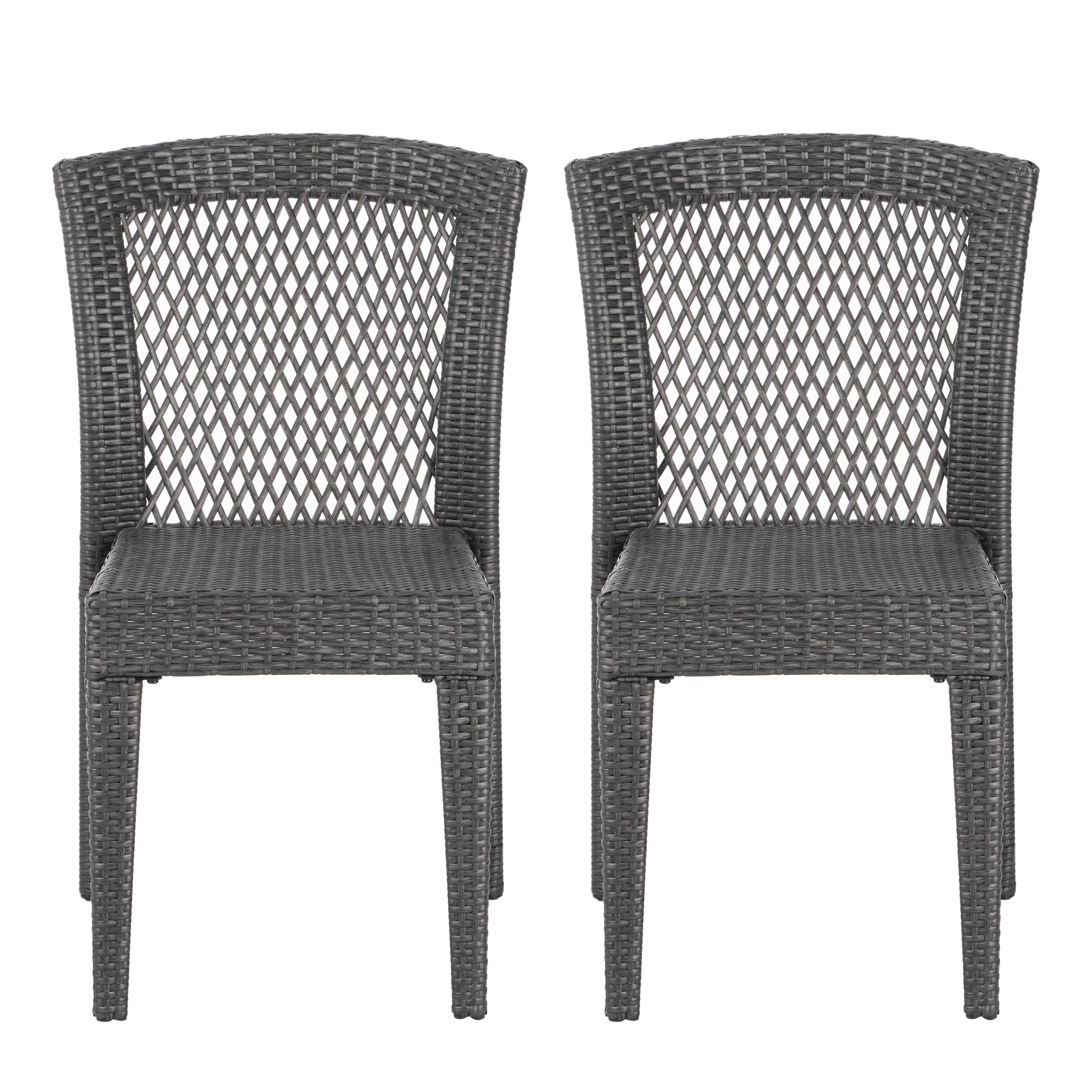 Euroco Euroco FARLEY STACKING SIDECHAIR,Set of 2,KD,GREY