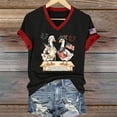 thumbnail image 6 of MEICHEN Women's 250th Anniversary V Neck Graphic Tee Casual Soft Print T Shirt Blouse Short Sleeve Summer Top, 6 of 6