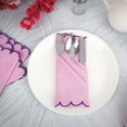thumbnail image 4 of Fingercraft Cloth Napkins Cotton Linen Blend Dinner Napkin Scallop Design, Set of 6, 20”x20” Lavender, 4 of 6