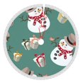 thumbnail image 1 of Faldas para árbol de Navidad con forma de muñeco de nieve de 48 pulgadas, tapete para árbol de Navidad para fiestas de invierno, falda para árbol de Navidad para decoraciones navideñas rústicas, 1 of 8