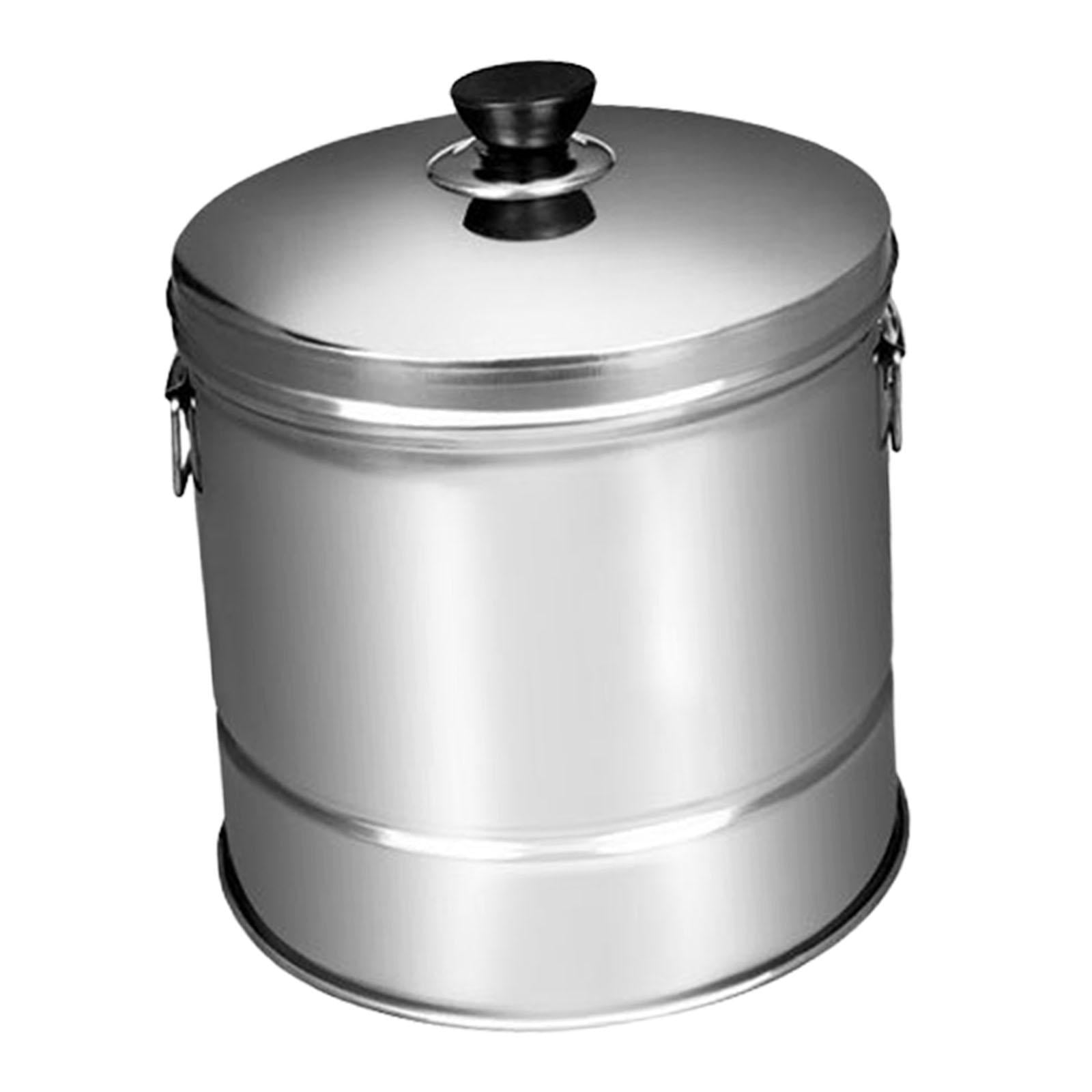 SunniMix Stainless Steel Rice Cooker Rice Cooking Pot with Inset Draining Basket, Large Rice Cooling Bowl Food Steamer Pot for Kitchen 25cmx21.5cm