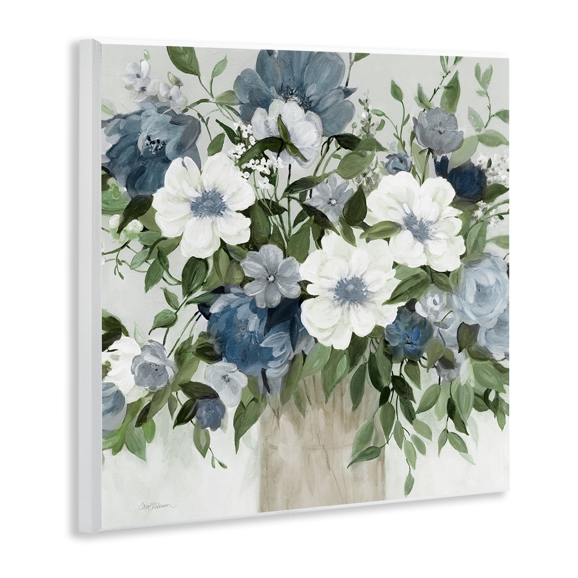 Stupell Industries White & Grey Blossoms Wall Plaque Art, design by Carol Robinson