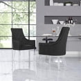 thumbnail image 2 of Posh Living Colton Velvet Dining Chair with Acrylic Legs - Black (Set of 2), 2 of 9