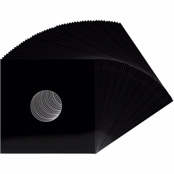 (50) 12" Record Jackets - BLACK (Glossy Finish) - With Hole - #12JWBKHH - Protect Against Dust and Wear!