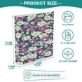 thumbnail image 5 of Vibrant Flowers Pattern 12.4x10.6in PVC Round Ring Binder, D-Ring 3-Hole, Metal Clip, 200 Sheets, 5 of 10