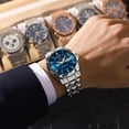 thumbnail image 6 of POEDAGAR Luxury Men Quartz Watch Waterproof Date Week Luminous Wristwatch Stainless Steel Men's Watches, 6 of 7