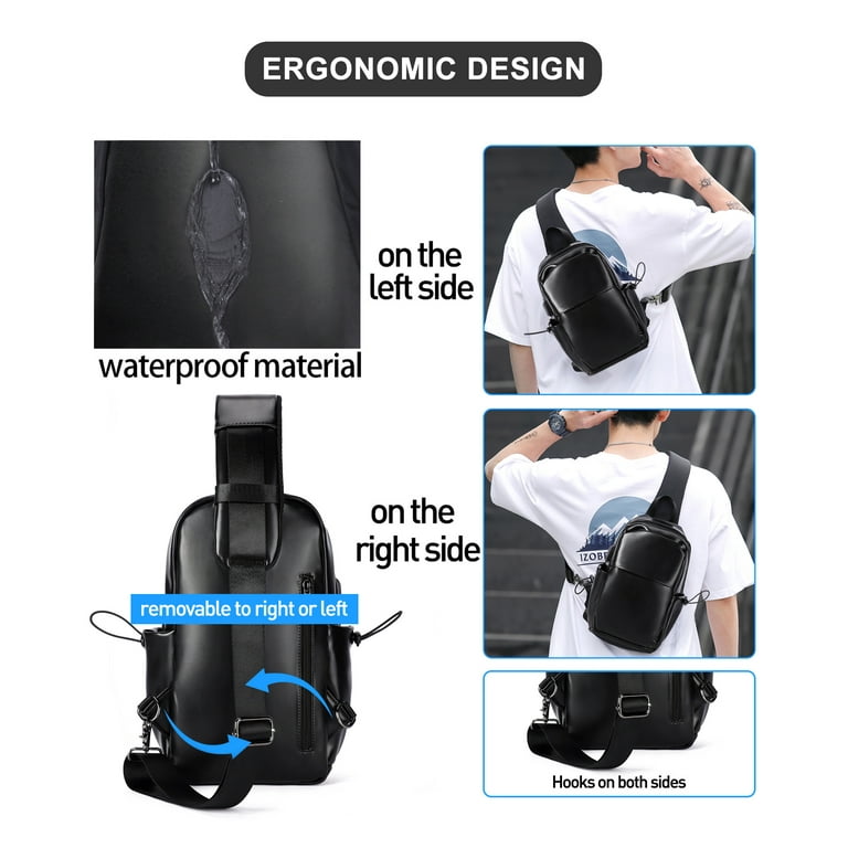  Blue Sling Crossbody Bag for Men Women, Tactical Backpack  Shoulder Daypack Mini Anti-Theft Cross Body Motorcycle Chest Bags, Small  One Strap Backpack for Casual Travel Hiking Outdoor Sports : Sports 