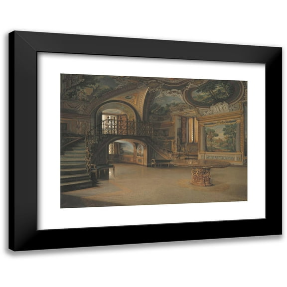 J.Th. Hansen 14x11 Black Modern Framed Museum Art Print Titled - En Ps the Borghese Palace (1886)