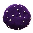 thumbnail image 5 of Sombrero Minnieouse Boina Pearl Satin Weave Estilo francés casual Beanie Caps Suministros de ropa para mujeres Niñas púrpura CBP251774, 5 of 5