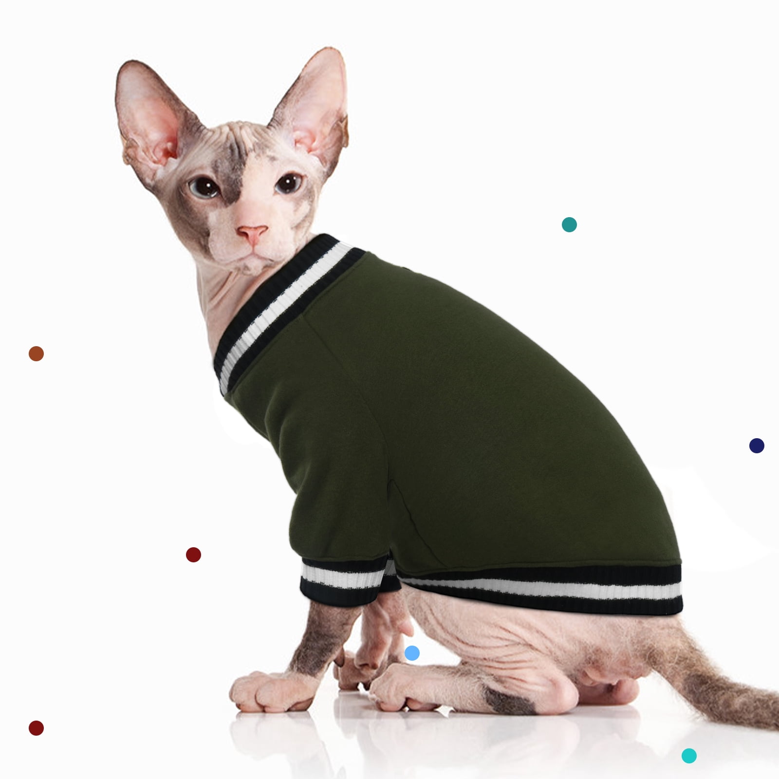 Kuoser Dog Winter Sweater, Cute Pet Pullover Vest, Soft and Thick Sweatshirt for Dogs and Cats, Green, XS