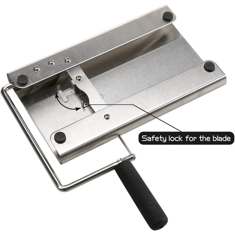 ISZW Multipurpose Cheese Slicer Cutter, Stainless Steel Cheese Cutter Board  with Blade for Block Cheese, Effortless Slicing, Guillotine Sausage Ham