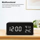 thumbnail image 5 of Billuyoard Despertador LED Dormitorio digital Escritorio Control de voz Relojes de tiempo Decoración Dígito blanco Medidor de temperatura Termómetro Decoración del hogar Madera Marrón Billuyoard HA047832-04B, 5 of 6
