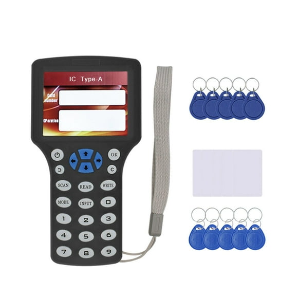Lector de tarjetas Copiadora de tarjetas pantalla LCD con interfaz USB 125 kHz, 250 kHz, 500 kHz, 375 kHz, 625 kHz Cuid Tarjetas de identificación blanca shamjiam Duplicador de la copiadora de la tarjeta