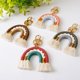 thumbnail image 3 of Macrame Rainbow Llavero, Llavero tejido a mano, Boho Colorido, D Afortunado Sencillez, 3 of 4