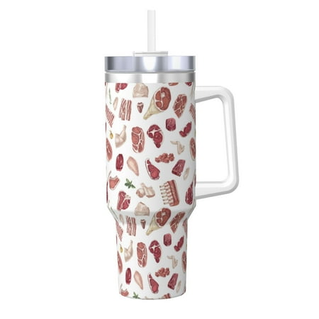 

Ocsxa Different Meat Print 40oz Stainless Steel Vacuum Insulated Tumbler Car Cup Coffee Mug with Spillproof Lid Keep Your Drink Hot or Cold on the Go