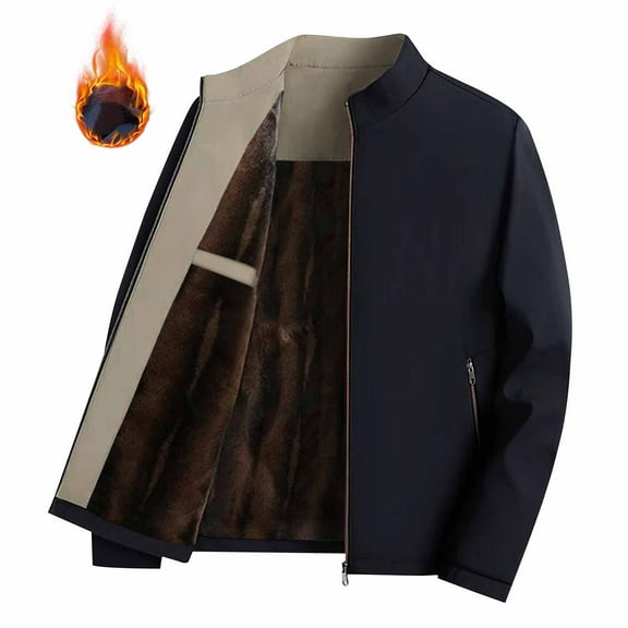 Yiliang Mens Bomber Jacket Mountain Tactical Jacket Windbreaker Fall Thermal Warm Heated Coat for Hiking,Navy,2XL