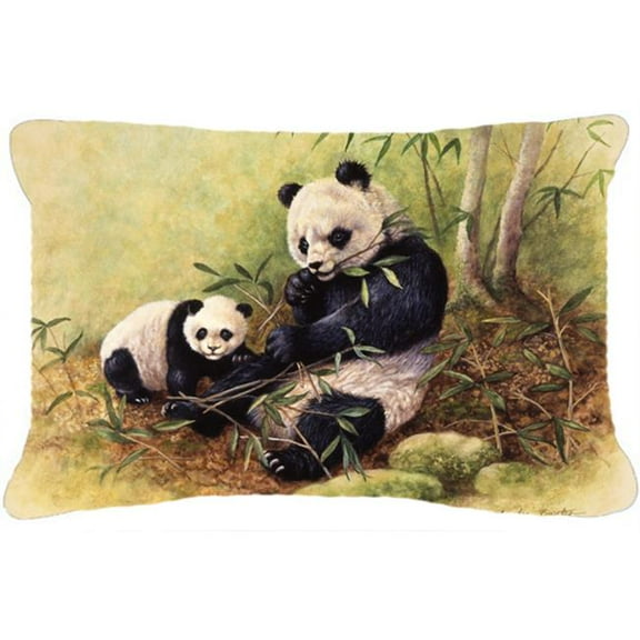Panda Bears by Daphne Baxter Fabric Decorative Pillow