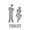 Grey, variant on Geemin Man and Woman Toilet WC Sticker Home Decal for Bathroom Decoration Easy to Apply Removable PVC Home Decal Door Sign