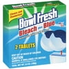 Bowl Fresh Bleach Plus Blue Automatic Tablets Toilet Bowl Cleaner, 2ct