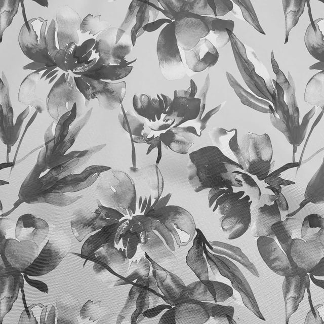 oneOone Viscose Chiffon Gray Fabric Florals Sewing Material Print Fabric By The Yard 42 Inch Wide