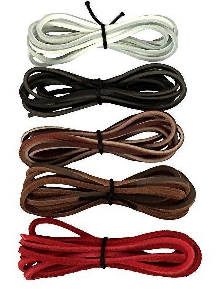 1 PCS of 1/8 Rawhide Leather Shoelaces Shoe Boot Laces Shoestrings Cord  (red, 160cm) 