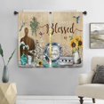 thumbnail image 5 of Farmhouse Rustic Kitchen Curtains 27.5W x 39L Inch Country Vintage Hummingbird Sunflower Blessed Rod Pocket Short Cafe Tier Small Window Treatment Drapes Decor 2 Panels, 5 of 6