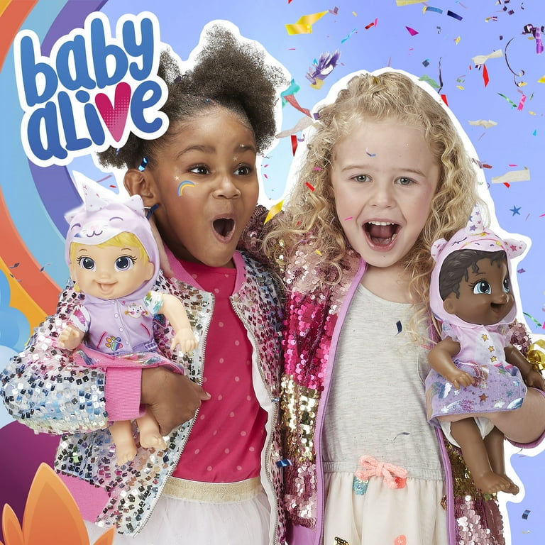 Baby Alive Tinycorns Doll, Panda Unicorn, Drinks and Wets, Blonde