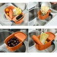 thumbnail image 6 of Multifunctional Kitchen Sink Strainer Basket | Plastic Food & Pasta Colander | Washing Vegetables, Berries | 8.27x5.31x2.95 inch | Navy, Blue, Orange, 6 of 6