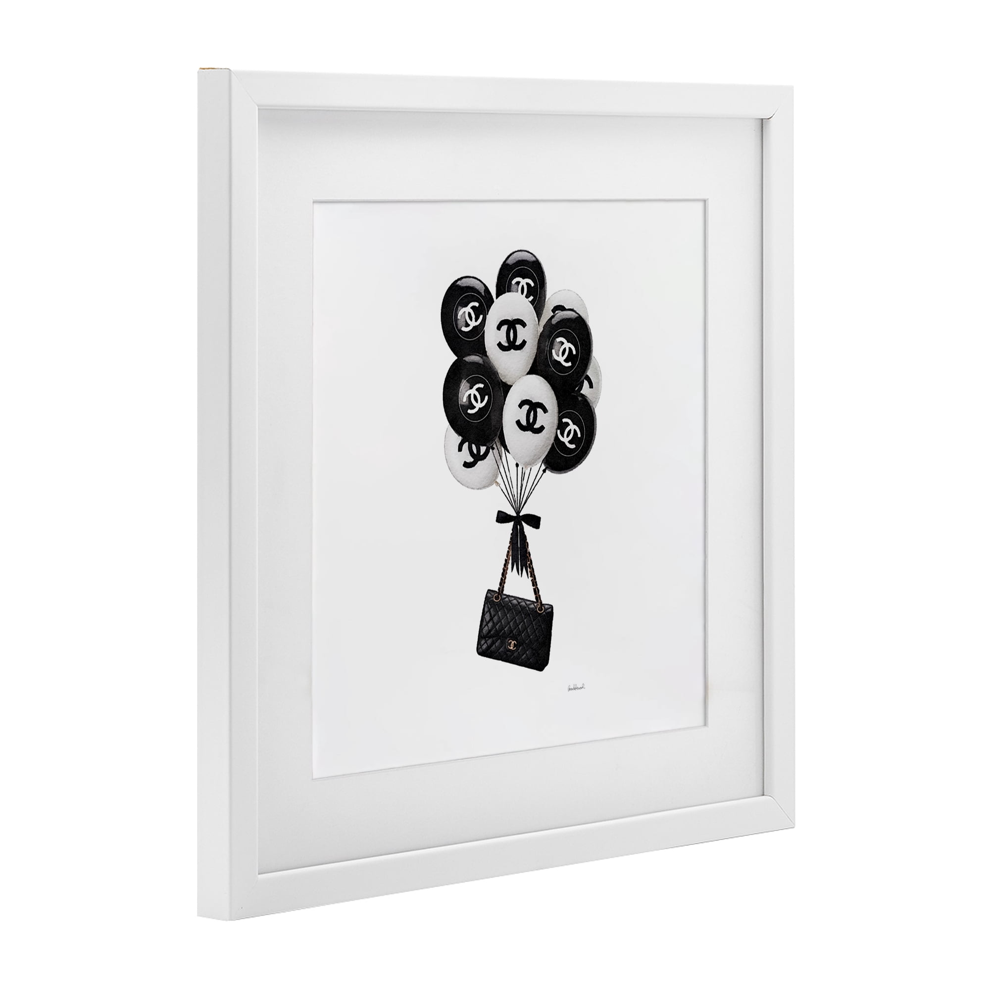 Stupell Industries Chic Balloons & Purse White Framed Print Under Glass, design by Amanda Greenwood