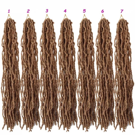 WEIF-7 Packs Soft Locs Crochet Hair 24 Inch Pre Looped Wavy Goddess Locs Crochet Braids for Natural Butterfly Crochet Hair for Black Women (24 inch(pack of 7), 27#)