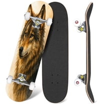 31'' Complete Skateboard 7 Layer Canadian Maple Double Kick Deck Skateboards painting oil painting gray Skate Board for Beginner Adult Gifts