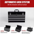 thumbnail image 3 of Excelo 21" 4-Drawer Portable Tool Chest, 300 lb Heavy-Duty Lockable Steel Tool Box with EVA-Lined Drawers for Garage & Workshop,Black, 3 of 10